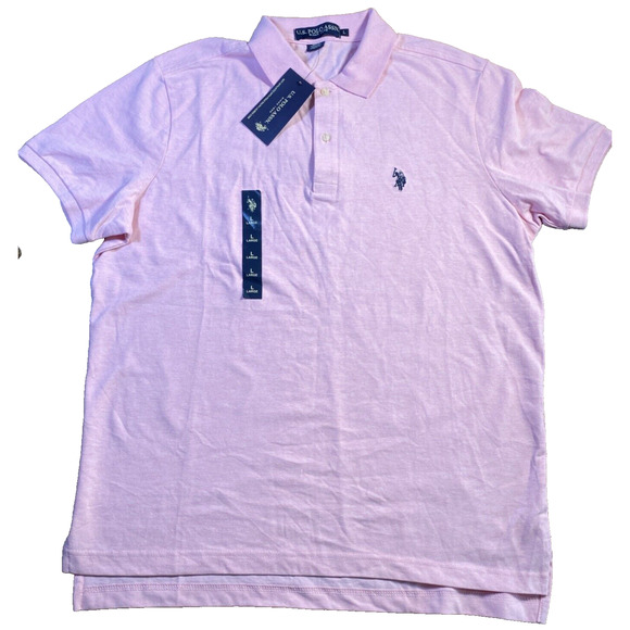 U.S. POLO ASSN 11601588 Size L T-Shirt Short Sleeves Men's 100% Cotton Pink - Picture 1 of 8